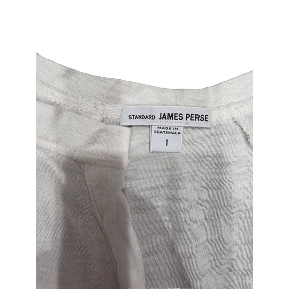 James Perse Raglan Open Henley Tee in Cotton Blend White Size 1 A003274 - Picture 6 of 9